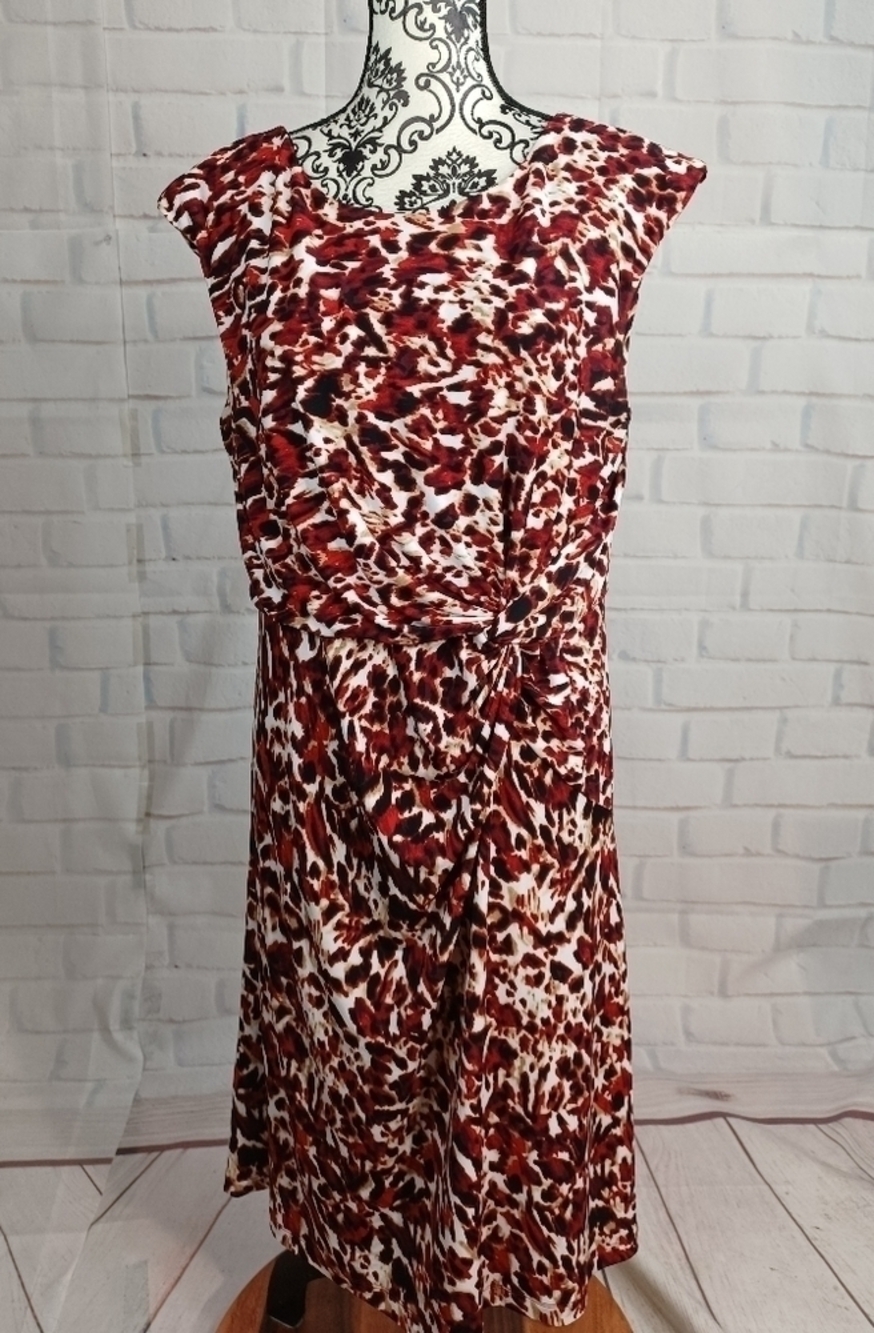 212 Collection animal print lined size xl stretch knit sleeveless dress b20